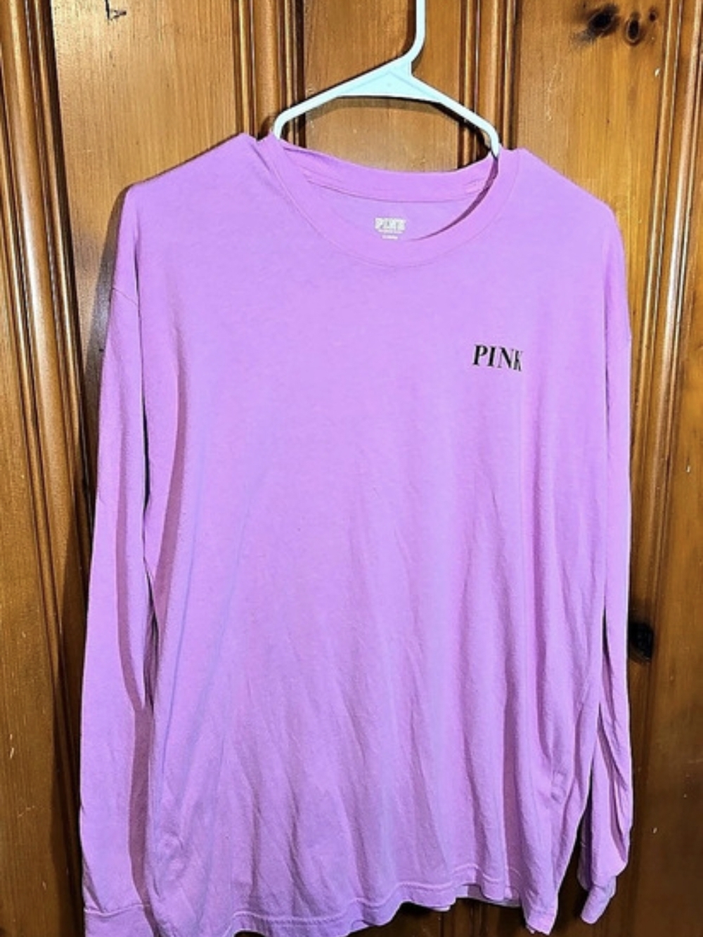 Victoria's Secret PINK LOVE PINK Sequin Logo Long Sleeve Tee in Pink